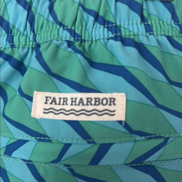 Fair harbor Green and Blue Men's Swim Shorts - Picture 2 of 3